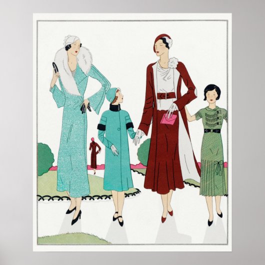 Poster mit Vintage-Modeillustration (Vorne)
