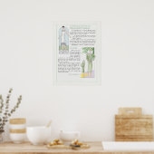 Poster mit Vintage-Modeillustration (Küche)