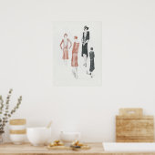 Poster mit Vintage-Modeillustration (Küche)