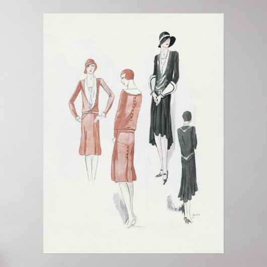 Poster mit Vintage-Modeillustration (Vorne)