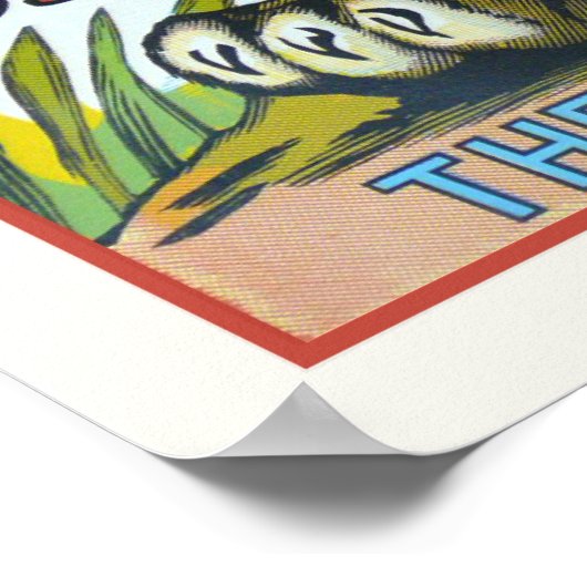 Poster mit Vintagem Circus Tiger Print (Ecke)