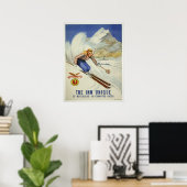 Poster mit Vintagem Skidrucken (Heimbüro)