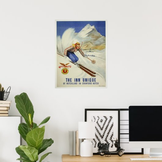 Poster mit Vintagem Skidrucken (Heimbüro)