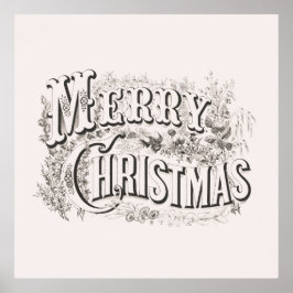 POSTER MIT VINTAGEM TEXT "MERRY CHRISTMAS"