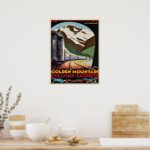 Poster mit Vintagen Skiresorts Print (Küche)