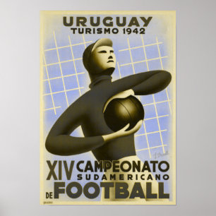 Poster mit Vintager Copa de America Soccer Print