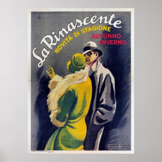 Poster mit Vintager italienischer Modedrucke (Vorne)