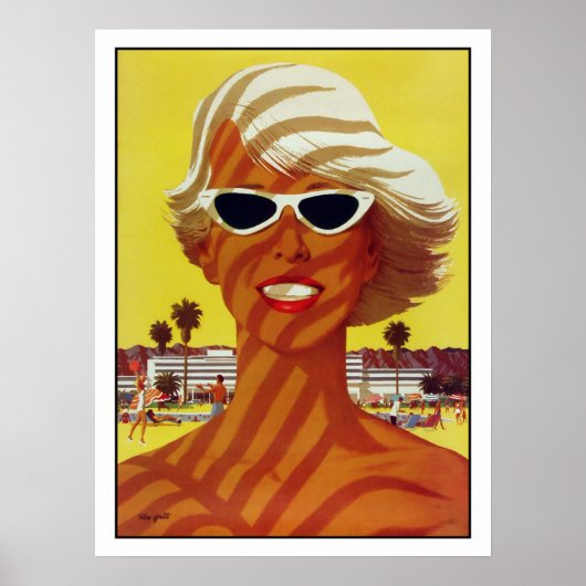 Poster mit Vintager Printwerbung vom Strand (Vorne)