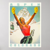 Poster mit Vintager Skizzendrucke aus Aspen (Vorne)