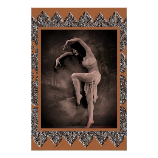 Poster mit Vintager Tänzerin Kyra (Vorderseite)