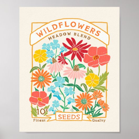 Poster mit Wildblumen-Samenpackung (Vorne)