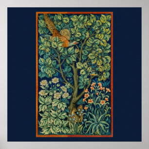POSTER MIT WILLIAM MORRIS "PHEASANT" DESIGN