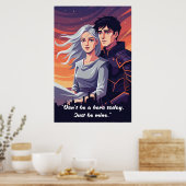 Poster mit Zitat aus dem Buch Powerless (Küche)