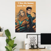 Poster mit Zitat aus dem Buch Powerless (Heimbüro)