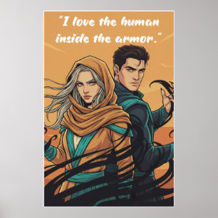 Poster mit Zitat aus dem Buch Powerless