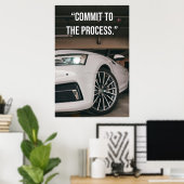 Poster mit Zitat 'Zum Prozess bekennen' (Heimbüro)