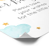Póster Moon & Stars Wünsche für das Baby-Zeichen Poster (Ecke)