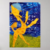 Poster-Moonlit Giraffe - Kunstwerk von Carter - Al Poster (Vorne)
