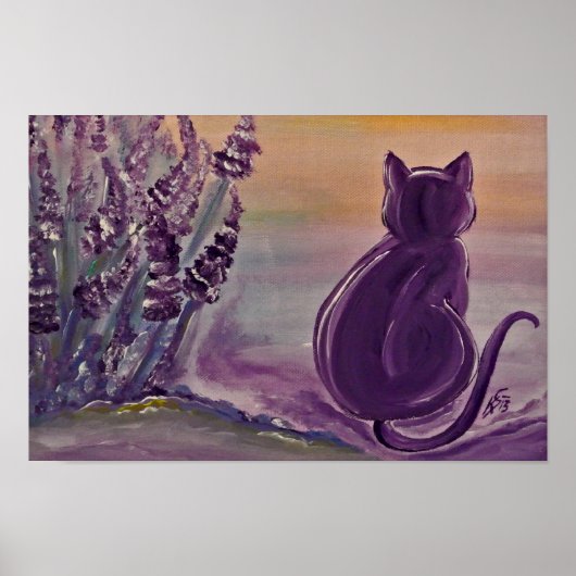 Poster Motiv "Lavender Cat" aus Archivpapier (Vorne)