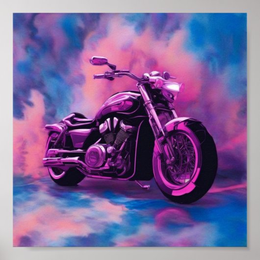 Poster Motorrad, Abstrakte Farben (Vorne)