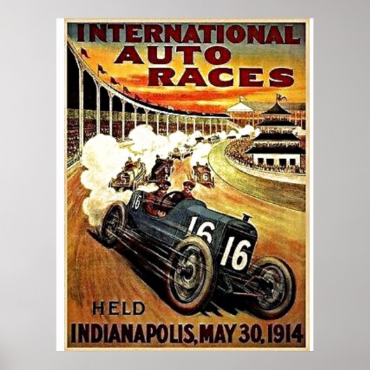 POSTER: MOTORSPORT INDIANAPOLIS 1914 POSTER (Vorne)
