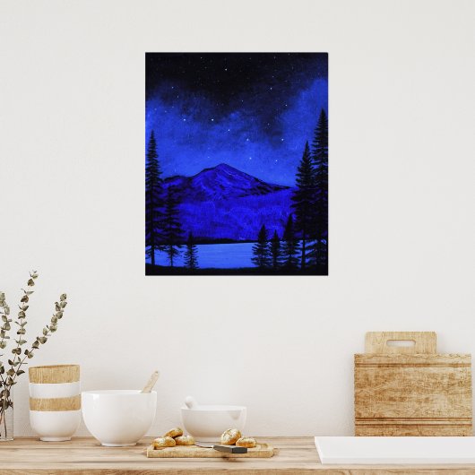 Poster ~ Mount Shasta in Starlight (Küche)