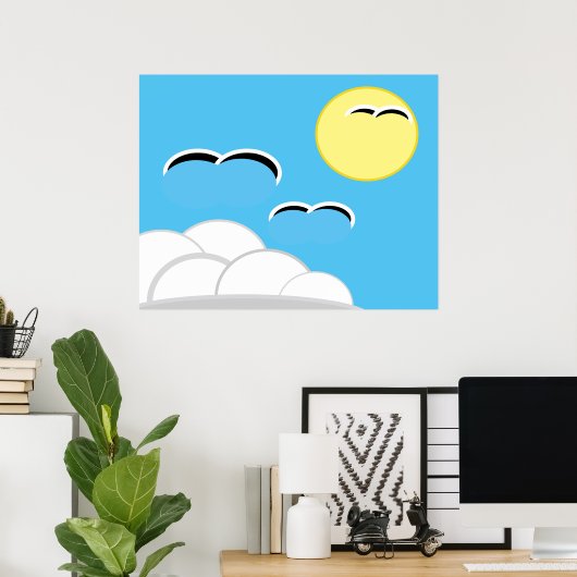 Poster - Möwen stern rasend (Heimbüro)