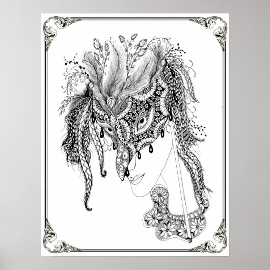 Poster "Mrs. Dees Maskenkunst" (Vorne)