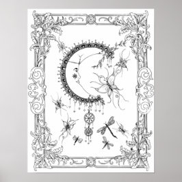 Poster "MrsDees Fly Me to the Moon Art" färben