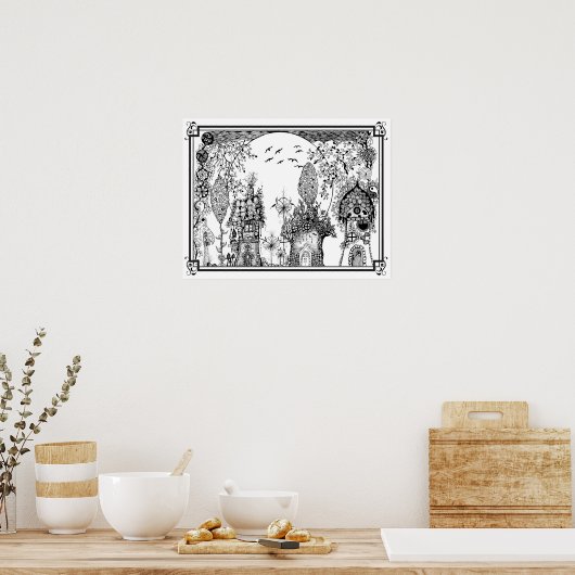 Poster "MrsDee's Gnome Tiny Zuhause" (Küche)