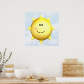 Poster mural glücklich Gesicht Sonnenschein 23x23  (Küche)