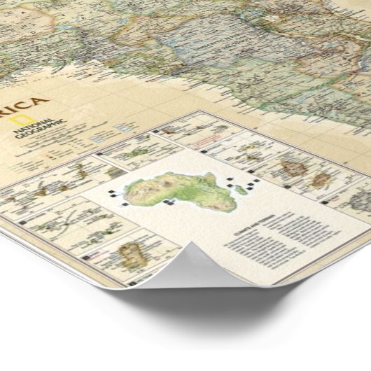 Poster - National Geographic Map Afrika (Ecke)
