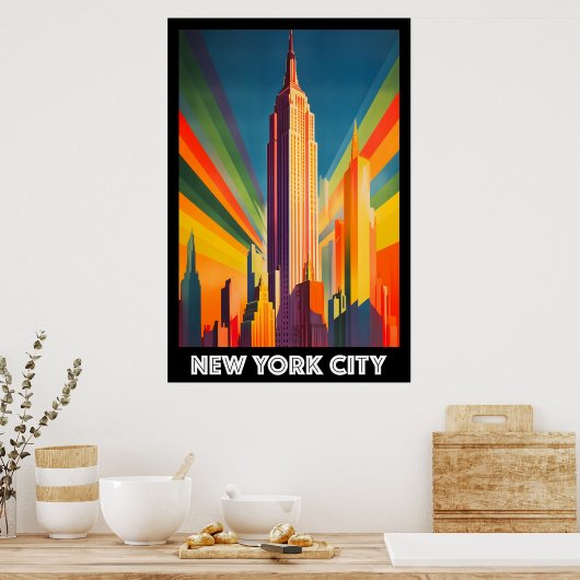 Poster, New York City, Empire State Building Poster (Küche)