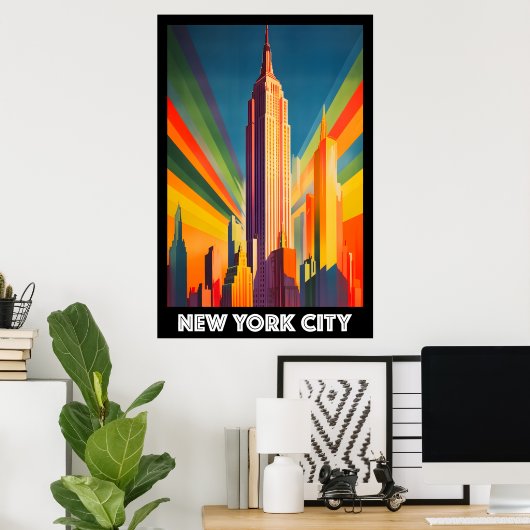Poster, New York City, Empire State Building Poster (Heimbüro)