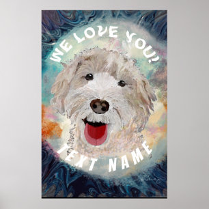 Poster Niedlich Labradoodle Dog & Text