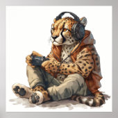 Poster oder Download Gamer Cheetah für Kinder (Vorne)