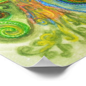 Poster oder Druck mit einem farbigen, psychedelisc (Ecke)