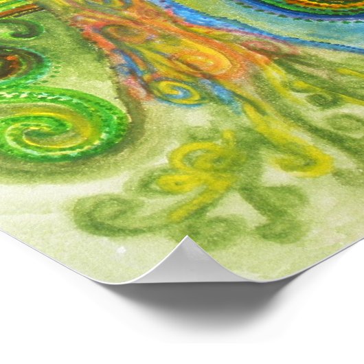 Poster oder Druck mit einem farbigen, psychedelisc (Ecke)