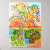 Poster oder Druck mit einem farbigen, psychedelisc (Vorne)