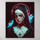 Poster of a Creepy Nun Cyberpunk (Vorne)