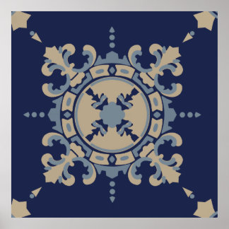 Poster of Blue Tile design of Mexico