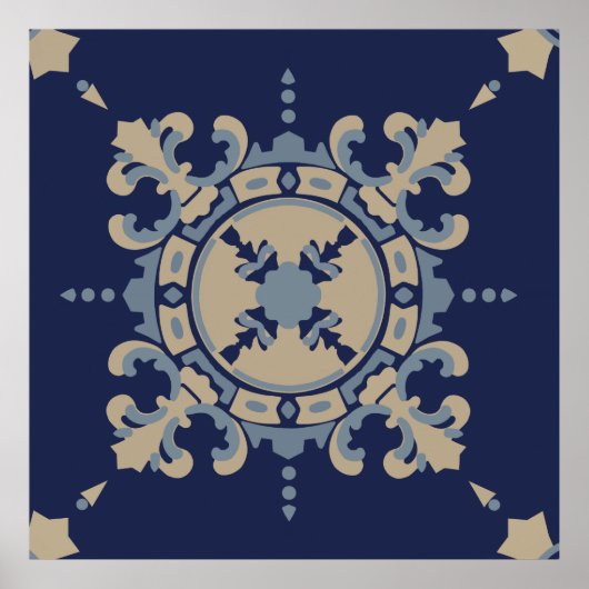 Poster of Blue Tile design of Mexico (Vorne)