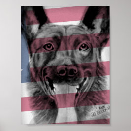 Poster of K9 Dutch Shepherd Original Artwork