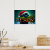 Poster of Newfie Carrying a Christmas Tree (Küche)