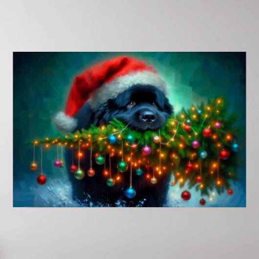 Poster of Newfie Carrying a Christmas Tree (Vorne)
