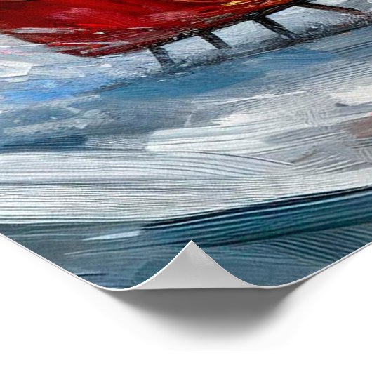 Poster of Newfie Pulling Santa's Sleigh (Ecke)