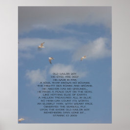 POSTER OLD SAILOR BOY POEM AUF FOTOGRAPH