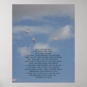 POSTER OLD SAILOR BOY POEM AUF FOTOGRAPH