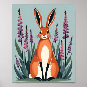 Poster Orange Bunny Fingerhut Blumen