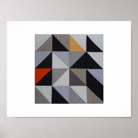 Poster - Orange Geometric Triangle Abstrakt (Vorne)